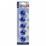 Магниты для досок (диаметр 30 мм, 5 штук в упаковке) для стеклянных досок прозрачные синие Глобус