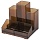 Подставка-органайзер BRAUBERG OFFICE STYLE, 4 отделения, 115×122х111 мм, черная, 238097