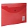 Папка-конверт с кнопкой BRAUBERG, А5, 240х190 мм, прозрачная, красная, 0,15 мм