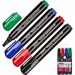 Набор маркеров перманентных Attache 4 цвета (толщина линии 1.5-3 мм)