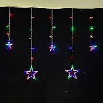 Гирлянда светодиодная «Звезды» занавес на окно 3×1 м, 138 ламп, многоцветная, ЗОЛОТАЯ СКАЗКА