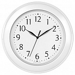 Часы настенные ход плавный, Troyka 122211201, круглые, 30×30×5, белая рамка