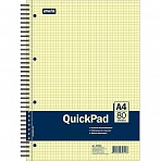 Бизнес-тетрадь QuickPad А4 80 листов желтая в клетку на спирали