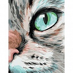 Картина по номерам на холсте ТРИ СОВЫ «Кошачий взгляд», 30×40, с акриловыми красками и кистями