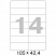 превью Этикетки самоклеящиеся Office Label эконом 105×42.4 мм белые (14 штук на листе А4, 50 листов в упаковке)