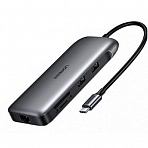 Разветвитель USB UGREEN 9 в 1, 2хUSB 3.0, HDMI, VGA, DP, RJ45, SD/TF(70301)