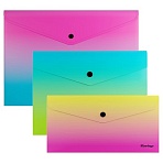 Набор пластиковых папок-конвертов на кнопке Berlingo «Radiance», форматы А4, A5, Travel size, 3шт