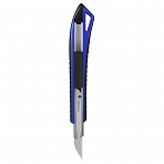 Нож канцелярский 9мм Berlingo «Razzor 300», auto-lock, металл. направл., мягкие вставки, синий, европодвес