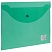 превью Папка-конверт с кнопкой BRAUBERG, А4, прозрачная, зеленая, до 100 листов, 0,15 мм