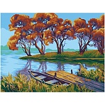 Картина по номерам на картоне ТРИ СОВЫ «Осенний пейзаж», 30×40, с акриловыми красками и кистями