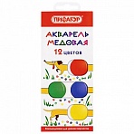 Краски акварельные медовые 12 цветов ПИФАГОР «ВЕСЕЛАЯ ТАКСА»192007