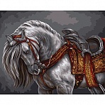 Картина по номерам на холсте ТРИ СОВЫ «Богатырский конь», 40×50, с акриловыми красками и кистями
