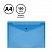 превью Папка-конверт на кнопке СТАММ, А4, 150мкм, прозрачная, синяя