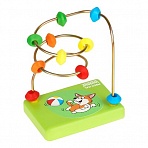 Развивающая игрушка ТРИ СОВЫ Лабиринт «Собачка», деревянное основание, 10 бусин