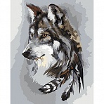 Картина по номерам на холсте ТРИ СОВЫ «Волчья мудрость», 40×50, с акриловыми красками и кистями