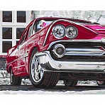 Картина по номерам на холсте ТРИ СОВЫ «Красная машина», 40×50, с акриловыми красками и кистями