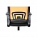превью Кресло оператора Helmi HL-M95 R (695) «Airy», спинка сетка оранжевая/сиденье ткань TW черная, пиастра