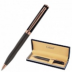 Ручка подарочная шариковая GALANT «FACTURA», корпус черный/оружейный металл, детали розовое золото, узел 0.7 мм, синяя