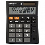 Калькулятор настольный BRAUBERG ULTRA-12-BK (192×143 мм), 12 разрядов, двойное питание, ЧЕРНЫЙ