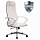 Кресло офисное МЕТТА «К-6» хромкожасиденье и спинка мягкиебелое
