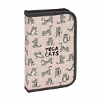 Пенал 1 отделение, 190×115 ArtSpace «Yoga Cats», ламинированный картон, софт-тач