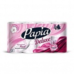 Бумага туалетная Papia Deluxe 4-слойная белая с цветочным ароматом (8 рулонов в упаковке)