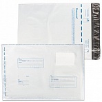 Конверт-пакеты В4 полиэтиленовые (250×353 мм) до 300 листов, «Куда-Кому», отрывная полоса, КОМПЛЕКТ 10 шт. 