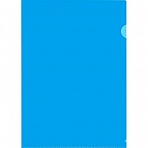 Папка-уголок жесткий пластик синяя 120 мкм (20 штук в упаковке)