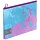 Папка-конверт на молнии с расширением Berlingo «Haze», 180мкм, голубая/сиреневая, с рисунком, с эффектом блесток
