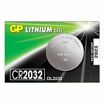 Батарейка GP Lithium, CR2032, литиевая, 1 шт., в блистере (отрывной блок)