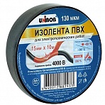 Изолента Unibob ПВХ черная 15 мм х 10 м черная