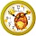 Часы настенные ход плавный, Камелия «Ежик», круглые, 29×29×3.5, желтая рамка