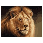 Картина по номерам на холсте ТРИ СОВЫ «Царь зверей», 40×50, с акриловыми красками и кистями