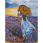 Алмазная мозаика ТРИ СОВЫ «Девушка в шляпе», 40×50см, холст на деревянном подрамнике, картонная коробка с пластиковой ручкой
