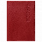 Обложка для паспорта натуральная кожа галант, «PASSPORT», красная, BRAUBERG, 237178
