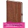 Ежедневник недатированный А5 (138×213 мм) BRAUBERG «Wood», кожзам, резинка, 136 л., коричневый, 111676