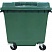 превью Контейнер-бак мусорный ТехПолимерЭко 1100 л пластиковый на 4-х колесах с крышкой зеленый