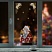 превью Украшение для окон и стекла ЗОЛОТАЯ СКАЗКА «Дед Мороз, девочка и белочка», 30×38 см, ПВХ