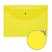 превью Папка-конверт с кнопкой BRAUBERG, А5, 240х190 мм, прозрачная, желтая, 0,15 мм