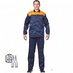 Костюм рабочий летний мужской л16-КПК синий/оранжевый (размер 48-50, рост 158-164)