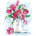 превью Картина по номерам на холсте ТРИ СОВЫ «Розовые тюльпаны», 30×40, с акриловыми красками и кистями