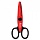 Ножницы ОСТРОВ СОКРОВИЩ, 135 мм, фигурное лезвие «зубцы», красно-черные, в упаковке с европодвесом