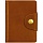 Визитница карманная OfficeSpace на кнопке, 10×7 см, 18 карманов, натуральная кожа, светло-коричневый