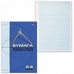 Бумага масштабно-координатная, А4, 210×295 мм, голубая, на скобе, 16 листов, HATBER, 16Бм4_02284