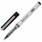 Ручка-роллер BRAUBERG RLP002b,, корпус серебристый, черные детали, толщина письма 0.5 мм, черная