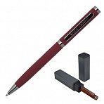 Ручка авт. BV FIRENZE 1мм синяя корп красный, тубус прямоуг серый 20-0301/03