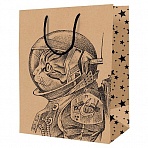 Пакет подарочный 26×32×12см ArtSpace «Space Cat», крафт