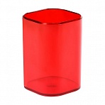 Подставка-стакан СТАММ «Фаворит», пластиковая, квадратная, тонированная красная