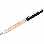 Ручка шариковая Delucci «Terra», синяя, 1.0мм, корпус розовое золото/черный, с кристаллом, подар. уп. 