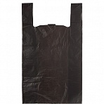 Пакет-майка ПНД черный 30 мкм (40+18×70 см, 50 штук в упаковке)